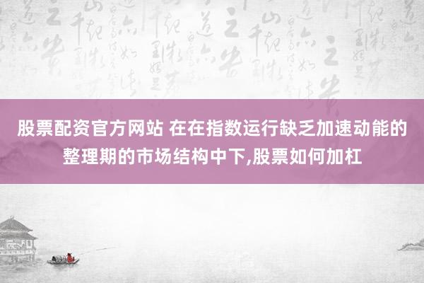 股票配资官方网站 在在指数运行缺乏加速动能的整理期的市场结构中下,股票如何加杠